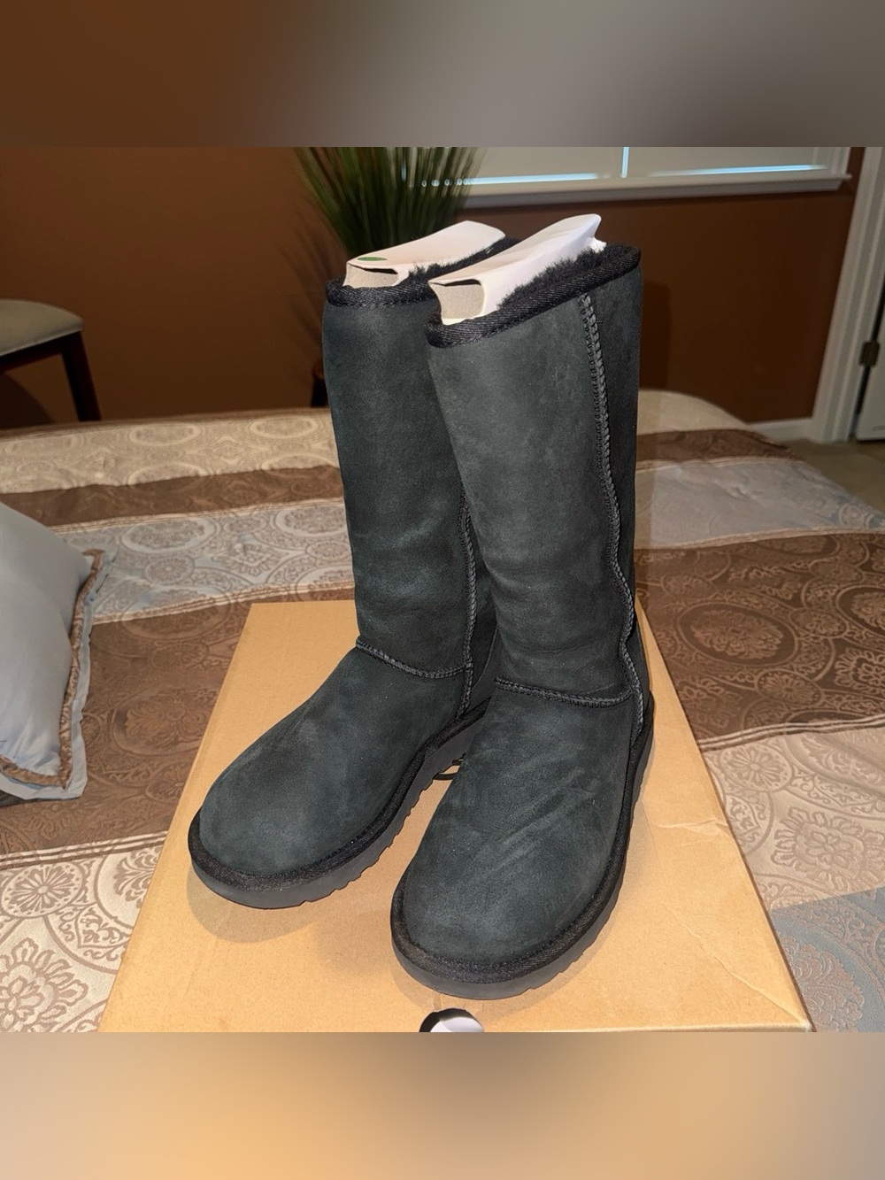 Classic Tall Black Suede Winter Boots - Cozy Lined Women’s Boots